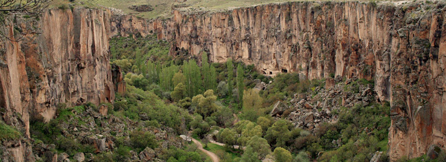 Derinkuyu and Ihlara Valley (Peri strema Valley) in Cappadocia